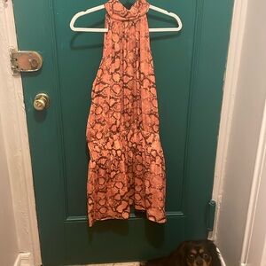 Pink snake skin halter dress